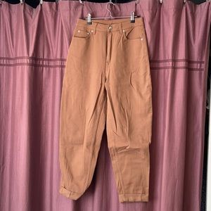 tan mom jeans